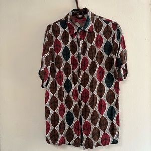 Zara Relaxed Fit Patterned Button Down - Size M - EUC Excellent Used Condition